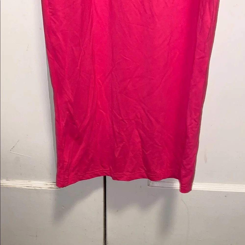 SHEIN BASICS Medium Pink Solid Form Fitted Slip Dress - Picture 5 of 10